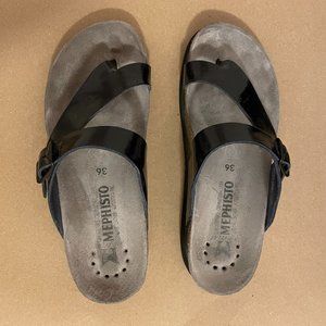 Mephisto Helen Navy Patent Sandals, EU 36